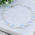 Hepburn and Hughes Moonstone Bracelet in Sterling Silver | 11 Gemstones | June Birthstone