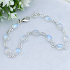 Hepburn and Hughes Moonstone Bracelet in Sterling Silver | 11 Gemstones | June Birthstone