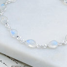Hepburn and Hughes Moonstone Bracelet in Sterling Silver | 11 Gemstones | June Birthstone