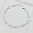 Hepburn and Hughes Moonstone Bracelet in Sterling Silver | 11 Gemstones | June Birthstone