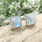 Hepburn and Hughes Moonstone Cufflinks | June Birthstone Gift | Sterling Silver