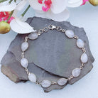 Hepburn and Hughes Moonstone Gemstone Bracelet | 11 teardrops | June Birthstone | Sterling Silver