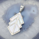 Hepburn and Hughes Mother of Pearl Art Deco Pendant | 3rd Anniversary | Sterling Silver