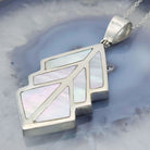 Hepburn and Hughes Mother of Pearl Art Deco Pendant | 3rd Anniversary | Sterling Silver