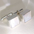 Hepburn and Hughes Mother of Pearl Cufflinks | June Birthstone | Sterling Silver