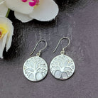 Hepburn and Hughes Mother of Pearl Earrings | 20mm | Tree of Life | Sterling Silver