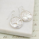 Hepburn and Hughes Mother of Pearl Earrings | June Gift | Tree of Life | Sterling Silver