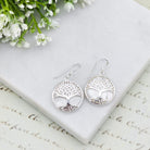 Hepburn and Hughes Mother of Pearl Earrings | June Gift | Tree of Life | Sterling Silver