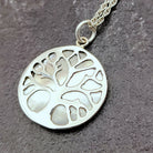 Hepburn and Hughes Mother of Pearl Pendant | 20mm Tree of Life Necklace | Sterling Silver