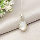 Hepburn and Hughes Mother of Pearl Pendant | Oval | Sterling Silver