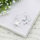 Hepburn and Hughes Mother of Pearl Starfish Drop Earrings | White Mosaic | Sterling Silver