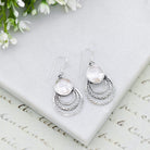 Hepburn and Hughes Mother of Pearl Three Circle Sterling Silver Earrings | June Gift