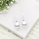 Hepburn and Hughes Mother of Pearl Three Circle Sterling Silver Earrings | June Gift