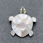 Hepburn and Hughes Mother of Pearl Turtle Pendant | Reversible Brooch | Sterling Silver