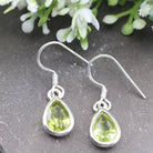 Hepburn and Hughes Peridot Drop Earrings | Pear | 16th Anniversary gift | Sterling Silver