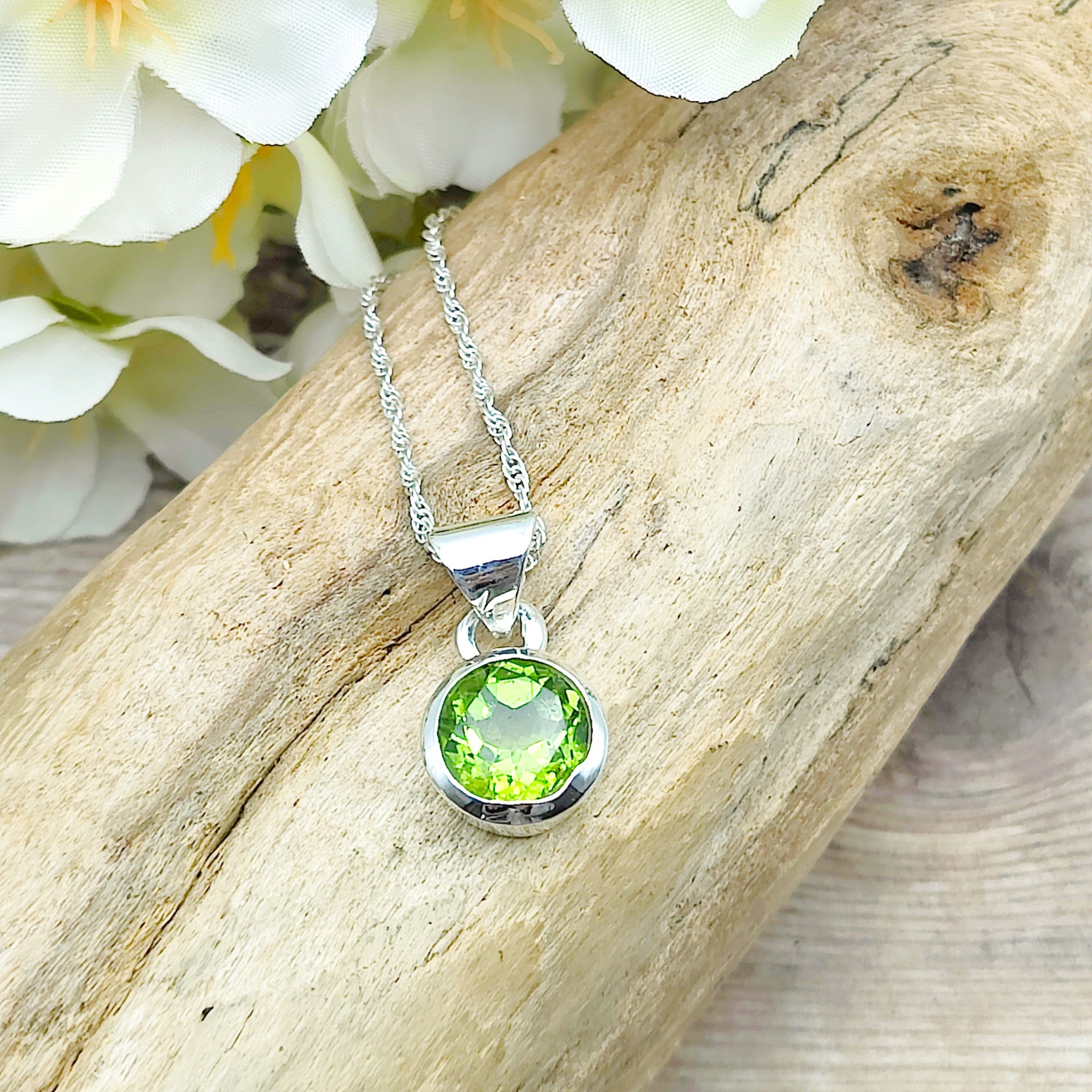 Sterling silver August necklace