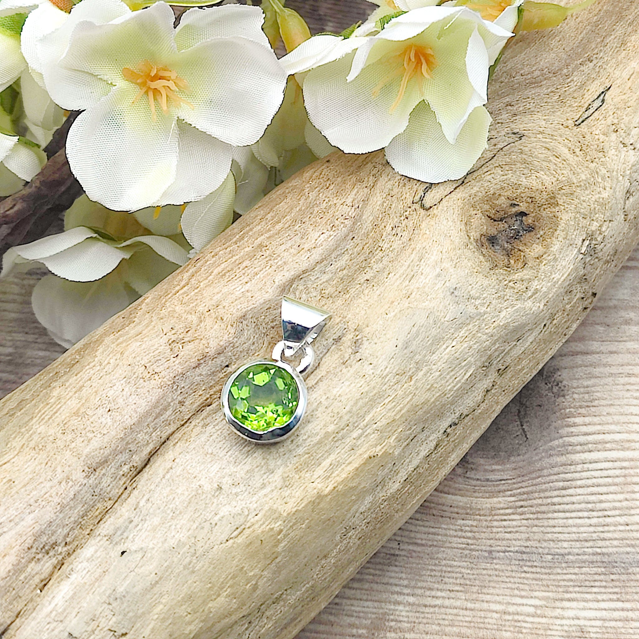 Hepburn and Hughes Peridot Pendant | 16th Wedding Anniversary | August Birthstone | Sterling Silver