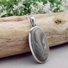 Hepburn and Hughes Polish Flint Pendant | Neutral Tones | Gemstone Gift | Sterling Silver