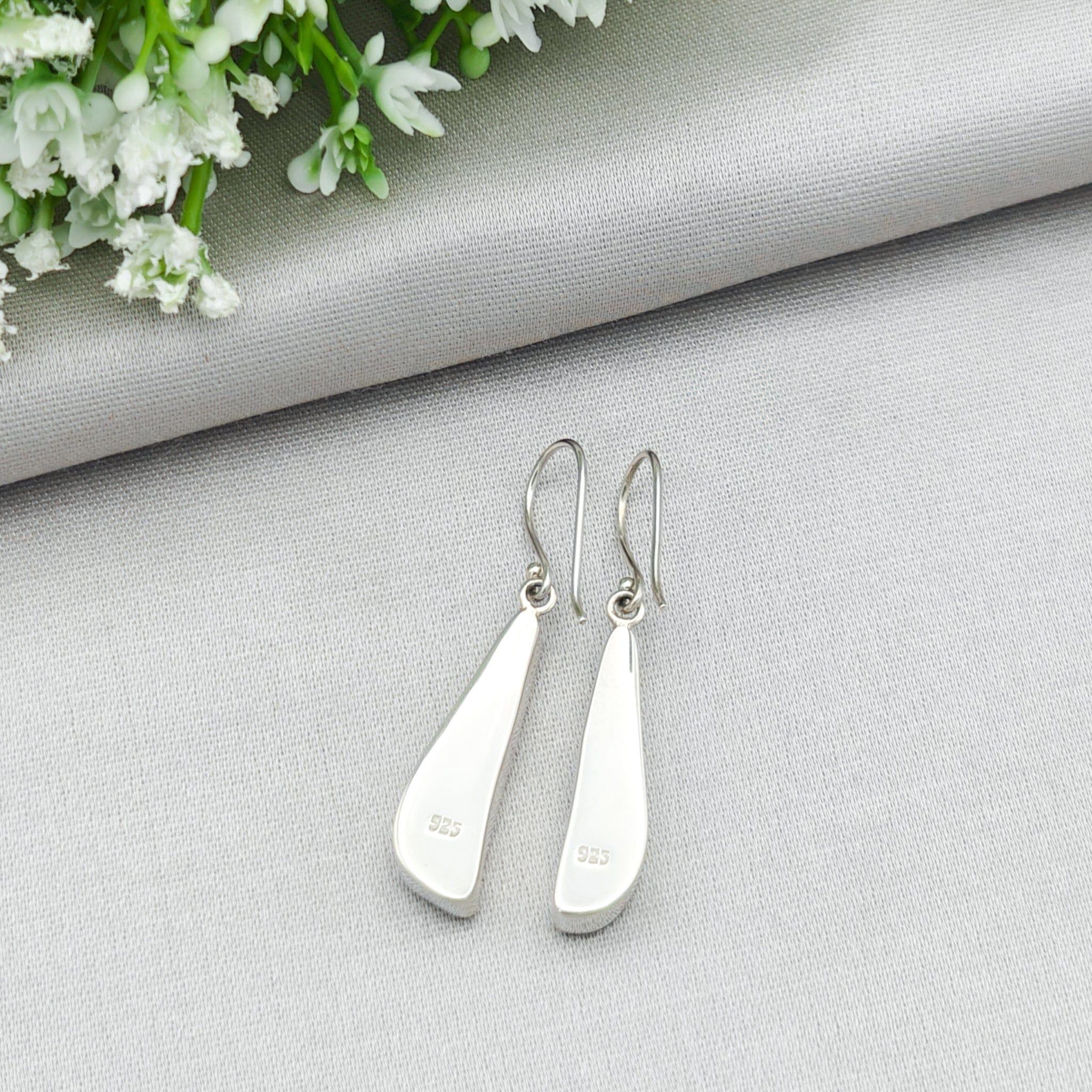 Hepburn and Hughes Preseli Bluestone 25mm Earrings | Stonehenge and Welsh Gift | Sterling Silver