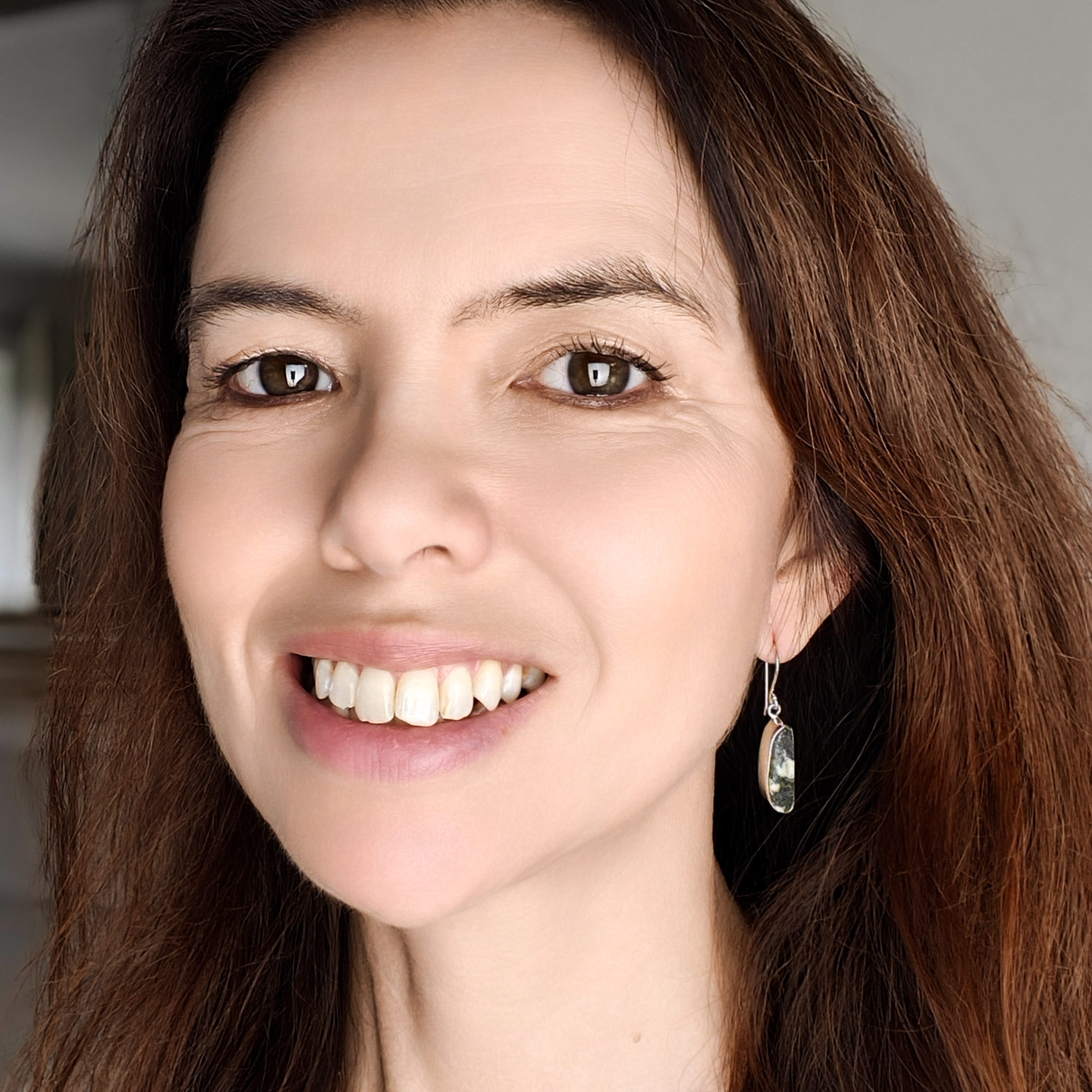 Hepburn and Hughes Preseli Bluestone Earrings in Sterling Silver | Stonehenge and Summer Solstice Gift