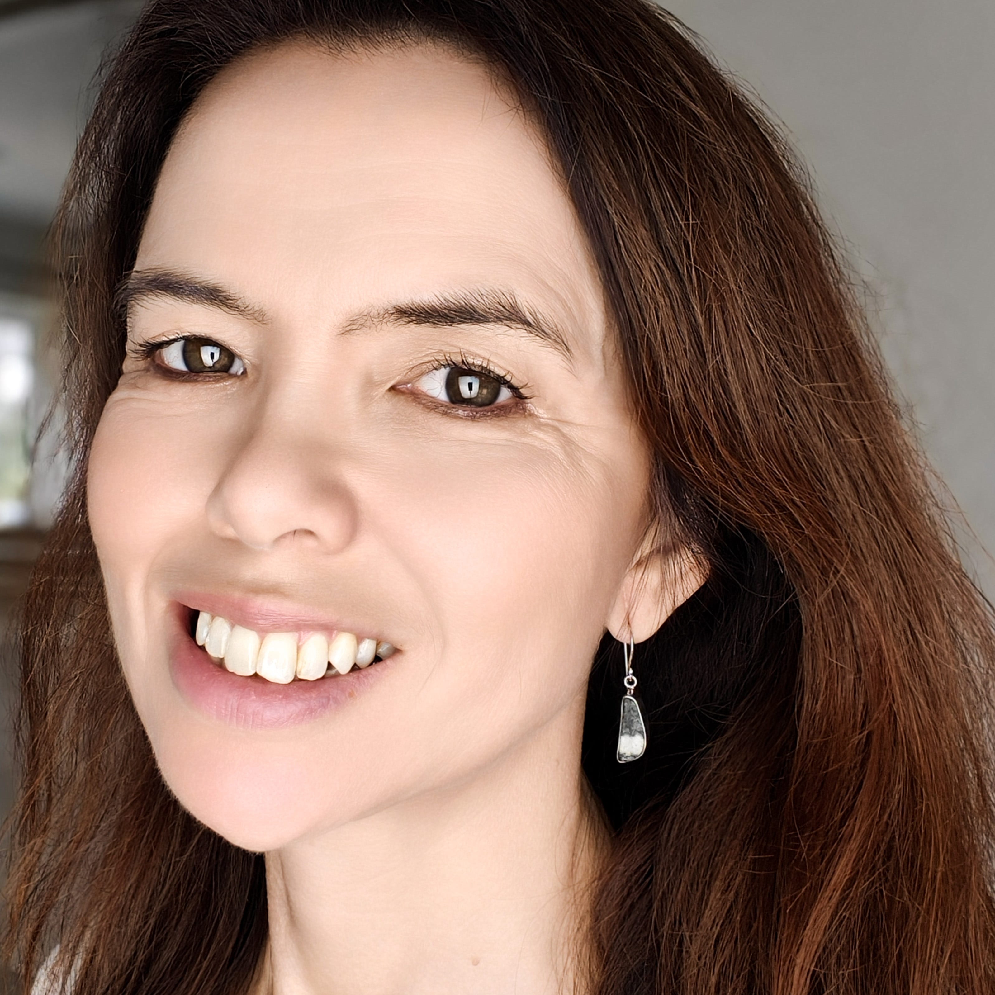 Hepburn and Hughes Preseli Bluestone Earrings in Sterling Silver | Stonehenge and Summer Solstice Gift