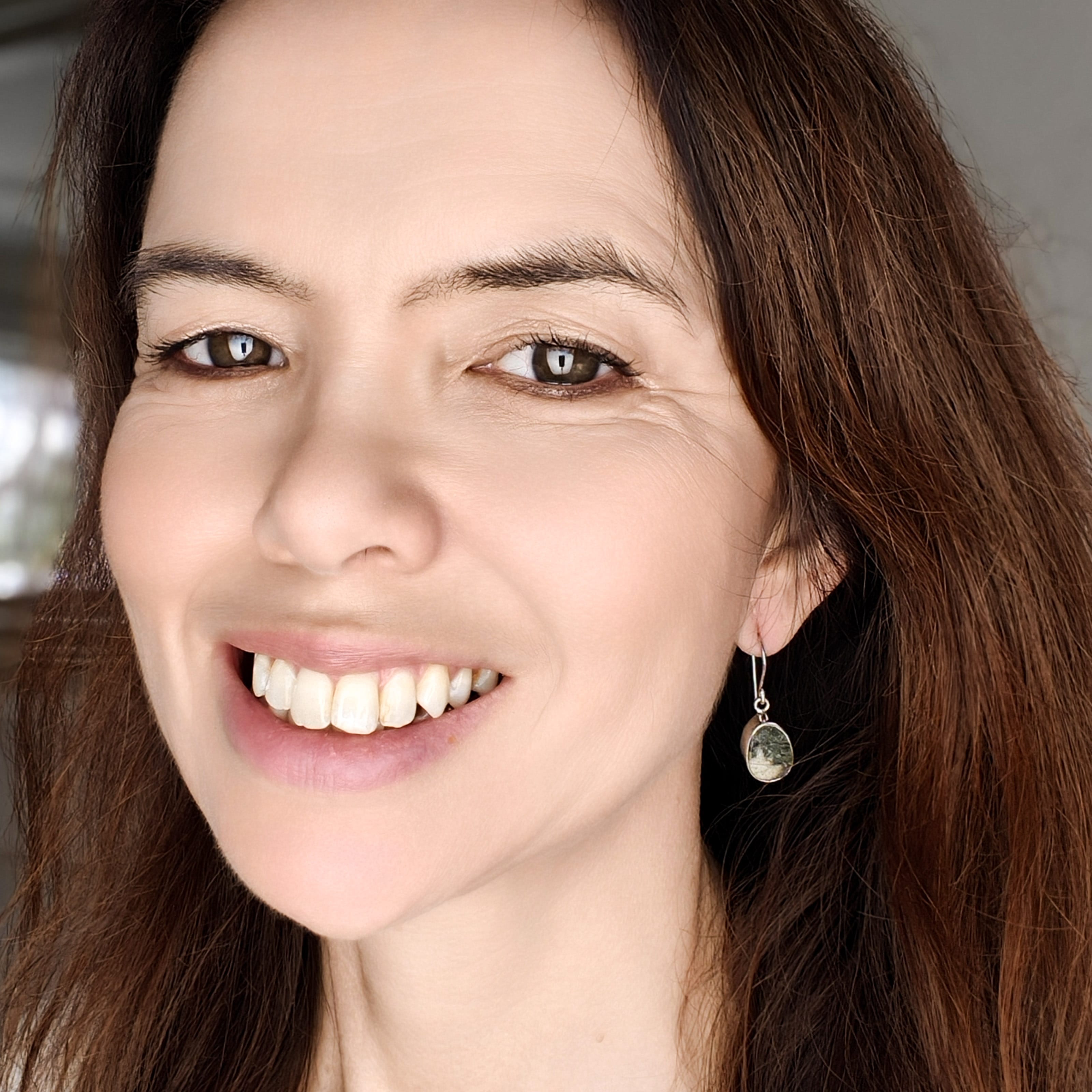 Hepburn and Hughes Preseli Bluestone Earrings | Stonehenge Stone with Ear Wire | Welsh Gift | Sterling Silver