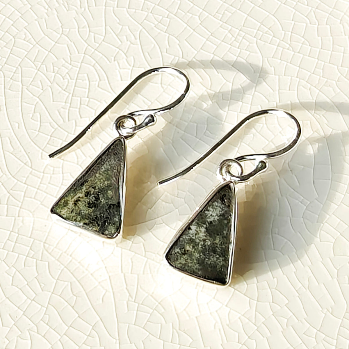 Hepburn and Hughes Preseli Bluestone Earrings | Stonehenge Stone with Ear Wire | Welsh Gift | Sterling Silver