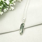Hepburn and Hughes Preseli Bluestone Necklace | "Stonehenge" Gift | 25mm Oblong | Sterling Silver