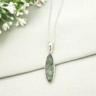 Hepburn and Hughes Preseli Bluestone Necklace | "Stonehenge" Gift | 25mm Oblong | Sterling Silver