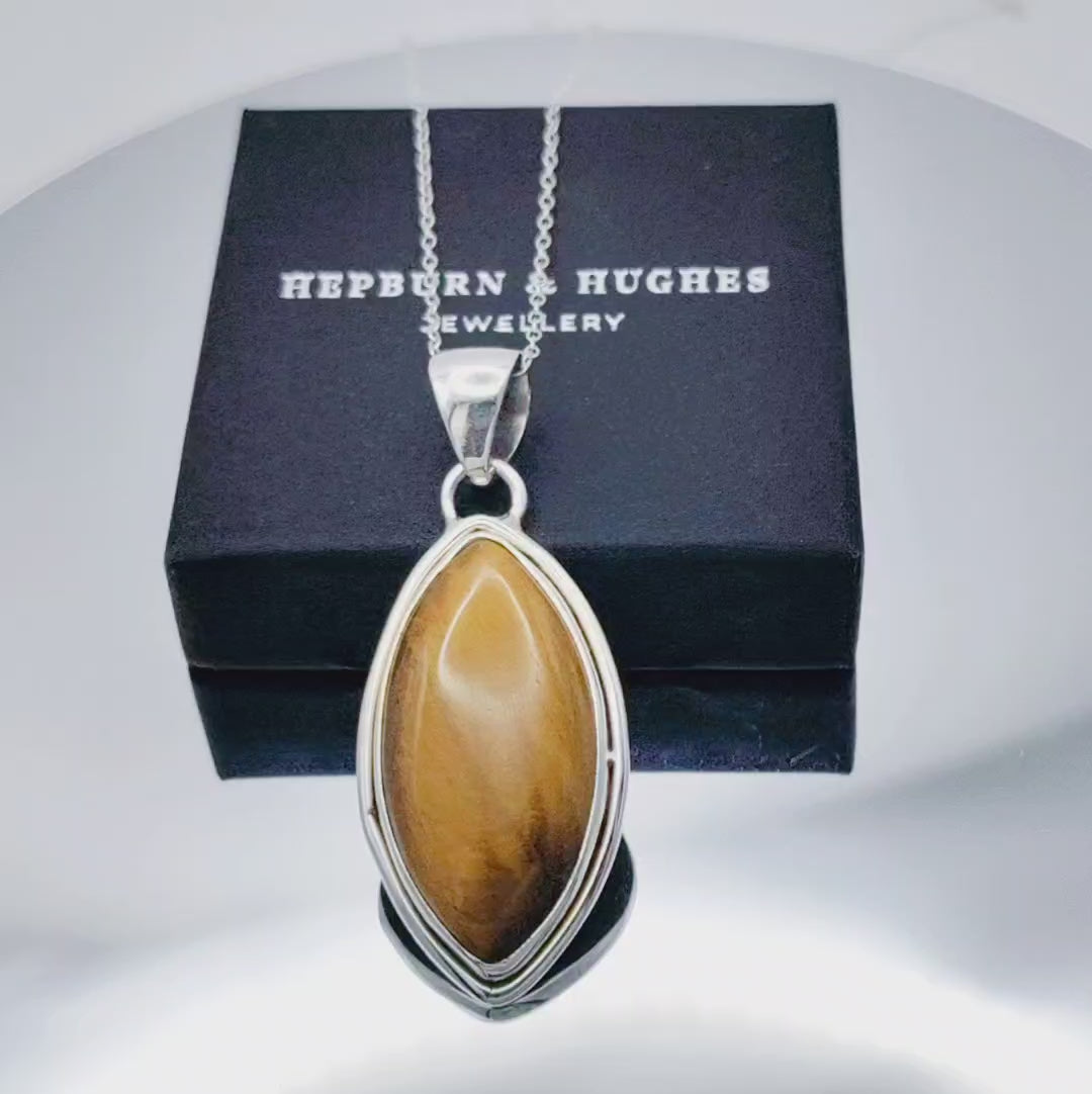 New Sterling Tiger Eye factory Necklace