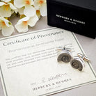 Hepburn and Hughes Promicroceras Ammonite Cufflinks | British Fossils | Sterling Silver