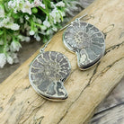 Hepburn and Hughes Pyrite Ammonite Earrings | 28mm long | Sterling Silver