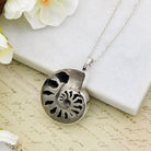 Hepburn and Hughes Pyrite Ammonite Pendant | 30mm | Sterling Silver