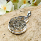 Hepburn and Hughes Pyrite Ammonite Pendant | 30mm | Sterling Silver