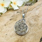 Hepburn and Hughes Pyrite Ammonite Pendant | 30mm | Sterling Silver