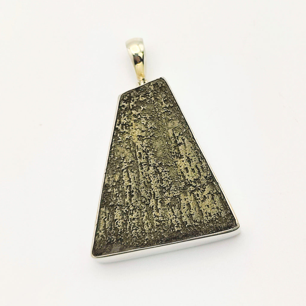 Hepburn and Hughes Pyrite Sun Pendant | Polygon | Geology Gift | Sterling Silver