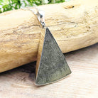 Hepburn and Hughes Pyrite Sun Pendant | Triangle | Crystal Gift | Sterling Silver