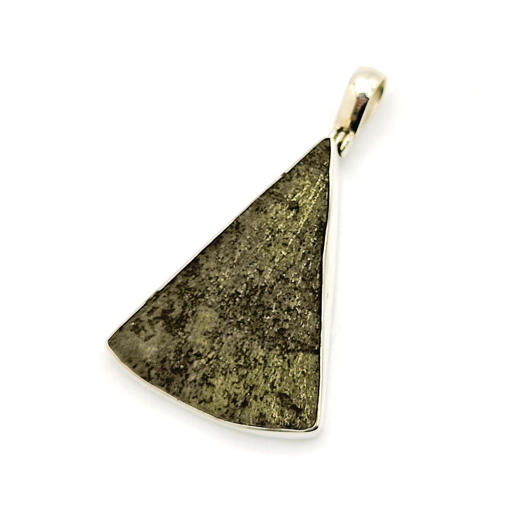 Hepburn and Hughes Pyrite Sun Pendant | Triangle | Crystal Gift | Sterling Silver