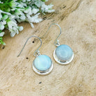 Hepburn and Hughes Rainbow Moonstone Earrings | 13mm Round | June Birthstone | Sterling Silver