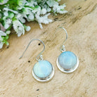 Hepburn and Hughes Rainbow Moonstone Earrings | 13mm Round | June Birthstone | Sterling Silver