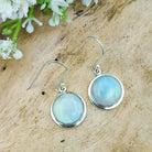 Hepburn and Hughes Rainbow Moonstone Earrings | 13mm Round | June Birthstone | Sterling Silver