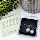 Hepburn and Hughes Rainbow Moonstone Earrings | 15mm ornate circle | Sterling Silver