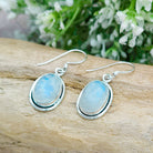 Hepburn and Hughes Rainbow Moonstone Earrings | Oval | June Birthstone | Sterling Silver