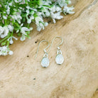 Hepburn and Hughes Rainbow Moonstone Earrings | Small 7mm Oval Gemstones | June Birthstone | Sterling Silver