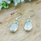 Hepburn and Hughes Rainbow Moonstone Earrings | Small 7mm Oval Gemstones | June Birthstone | Sterling Silver