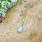 Hepburn and Hughes Rainbow Moonstone Pendant | 15mm Inverted Teardrop | June Birthstone | Sterling silver