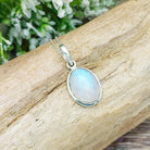 Hepburn and Hughes Rainbow Moonstone Pendant | 15mm Oval | June Birthstone | Sterling silver