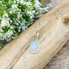 Hepburn and Hughes Rainbow Moonstone Pendant | 15mm Teardrop | June Birthstone | Sterling silver