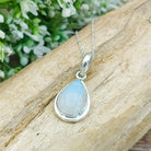 Hepburn and Hughes Rainbow Moonstone Pendant | 15mm Teardrop | June Birthstone | Sterling silver