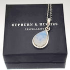 Hepburn and Hughes Rainbow Moonstone Pendant | 15mm Teardrop | June Birthstone | Sterling silver